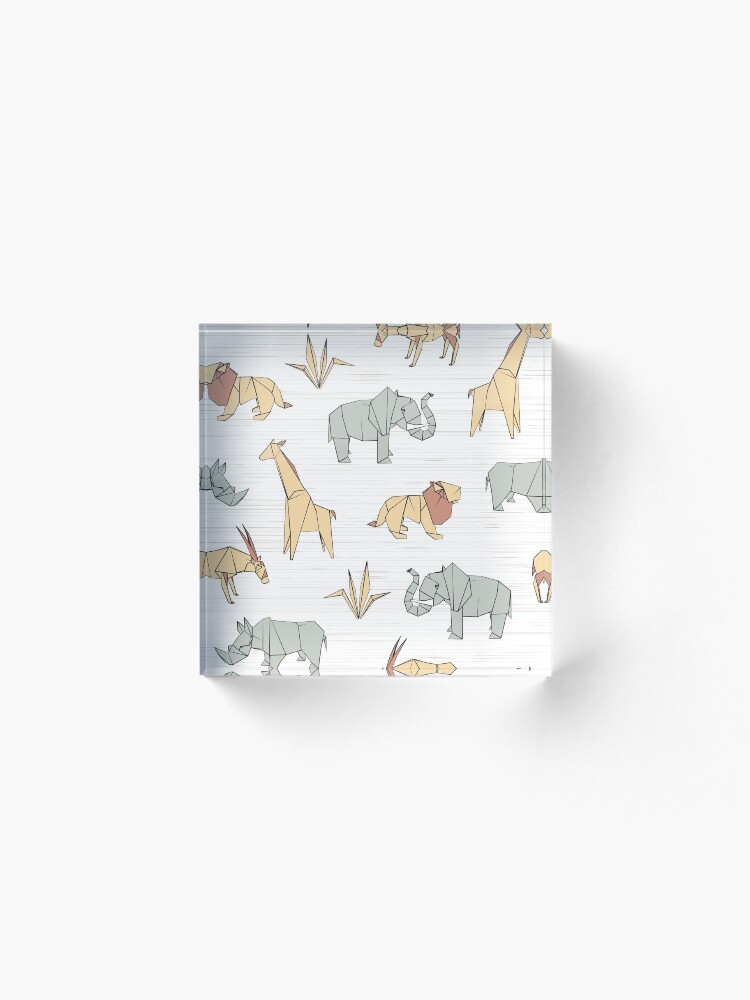 Alternate view of Origami Safari Acrylic Block