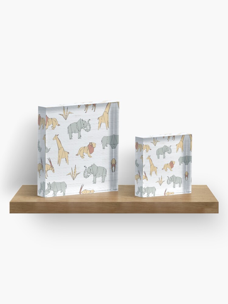 Alternate view of Origami Safari Acrylic Block