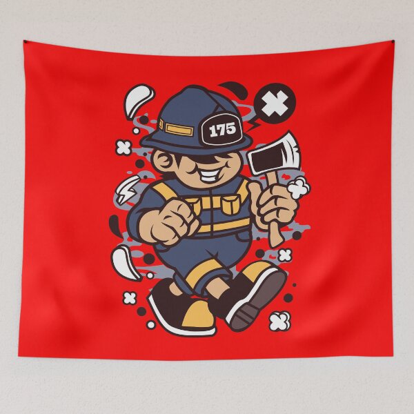 Item preview, Firefighters cartoon character - Every day they face new dangers and every day they find ways to fix them! designed and sold by Nickelparis.