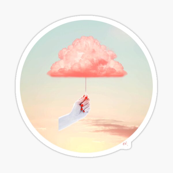 Barbe à nuage : Collage surréaliste en photomontage Sticker