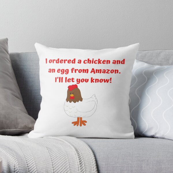 Chicken and egg Throw Pillow