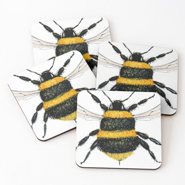 Item preview, Bee watercolour painting designed and sold by MagentaRose.