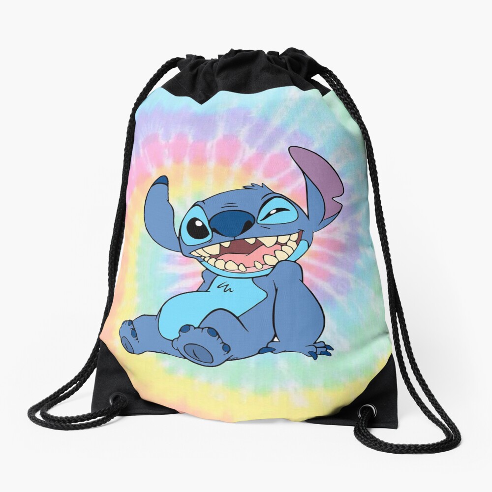 Colorful Stitch sitting Drawstring Bag