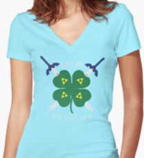Kiss Me I'm Hylian Women's Fitted V-Neck T-Shirt