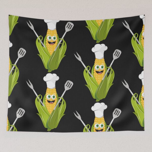 Item preview, funny cartoon corncob with chef hat designed and sold by Kisho.