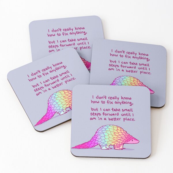 Item preview, "I Can Take Small Steps" Rainbow Pangolin designed and sold by thelatestkate.