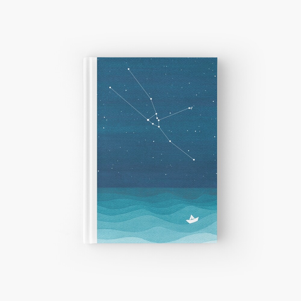 Taurus Constellation, paper boat Hardcover Journal