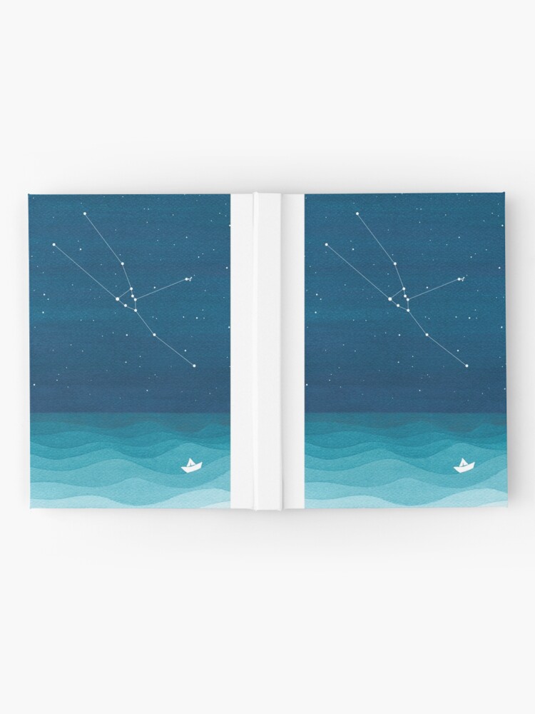 Alternate view of Taurus Constellation, paper boat Hardcover Journal