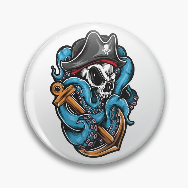 Item preview, Pirate Octopus Skull designed and sold by Vector Scout Lab.