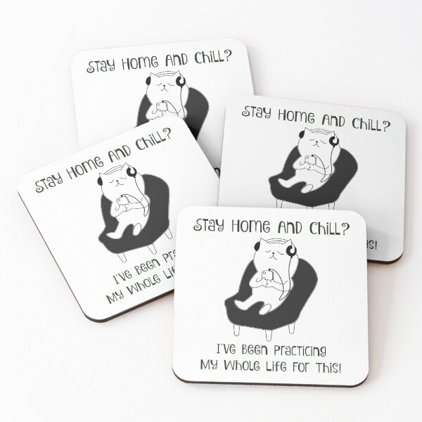 Item preview, QUARANTINE MEMES CAT STAY HOME AND CHILL INTROVERTS CORONA VIRUS COVID-19 CHINESE FLU 2020 designed and sold by Nextlevellife.
