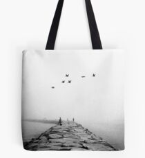 Foggy Jetty Tote Bag