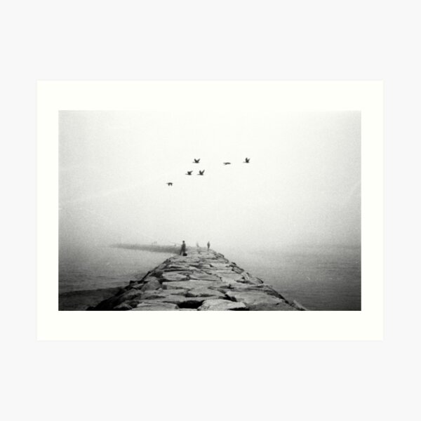 Foggy Jetty Art Print