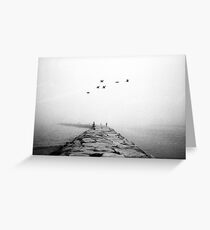 Foggy Jetty Greeting Card