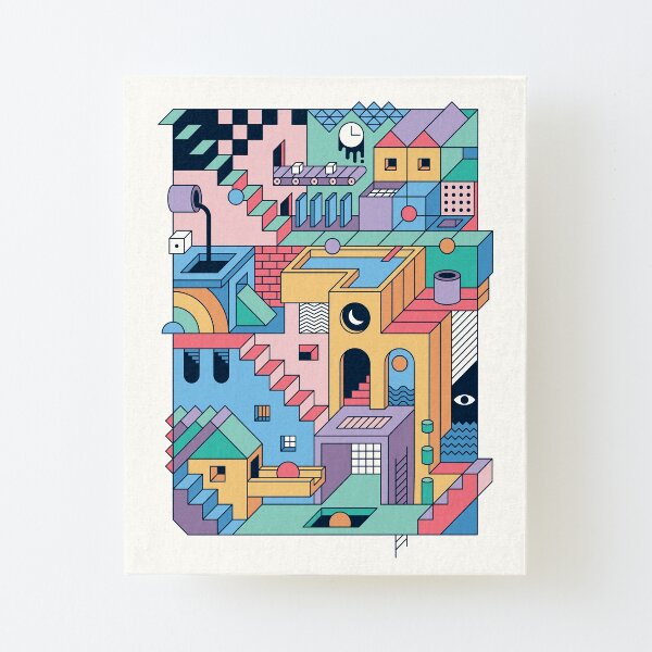 80's Escher Canvas Mounted Print