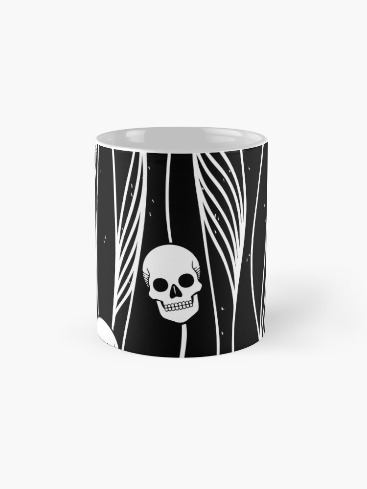 Alternate view of Skull Pattern • Black And White • Mug