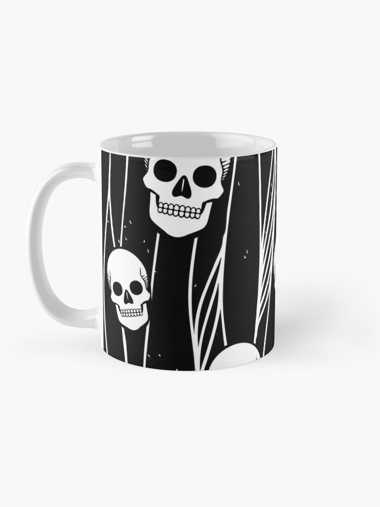 Alternate view of Skull Pattern • Black And White • Mug