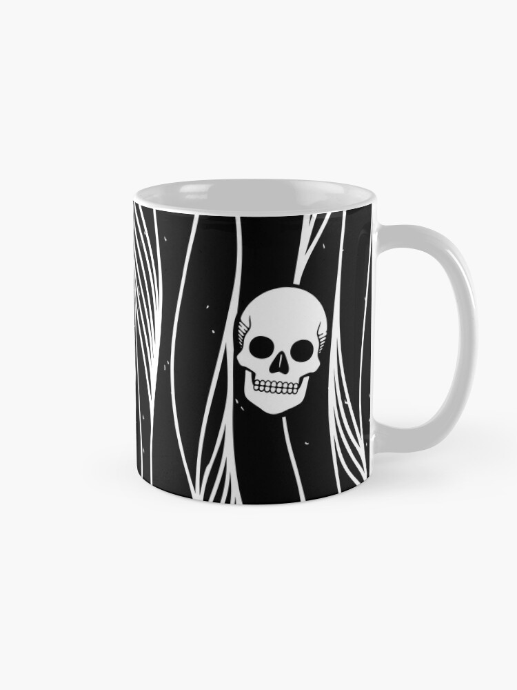 Alternate view of Skull Pattern • Black And White • Mug