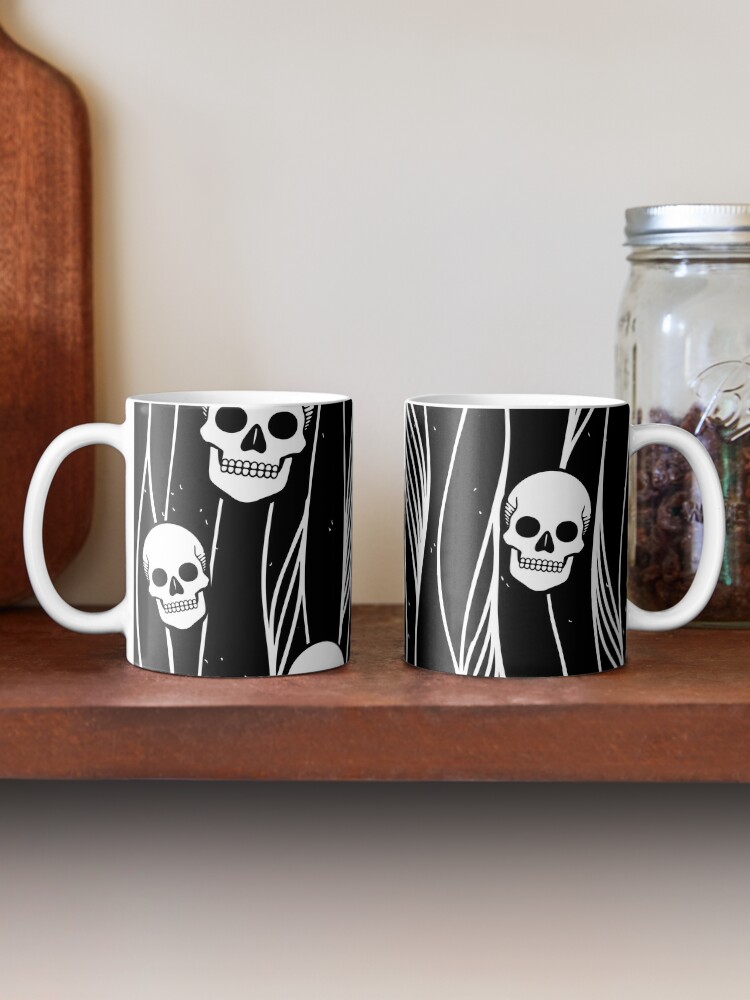 Alternate view of Skull Pattern • Black And White • Mug