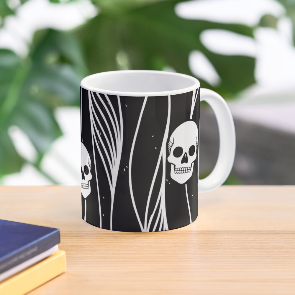 Skull Pattern • Black And White • Mug