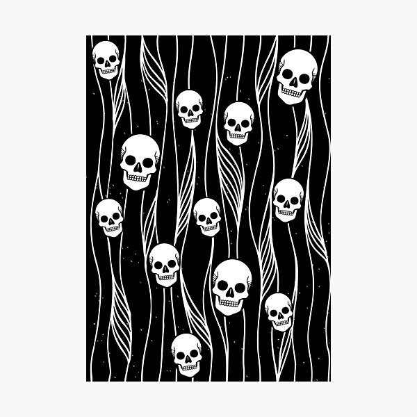 Skull Pattern • Black And White • Photographic Print