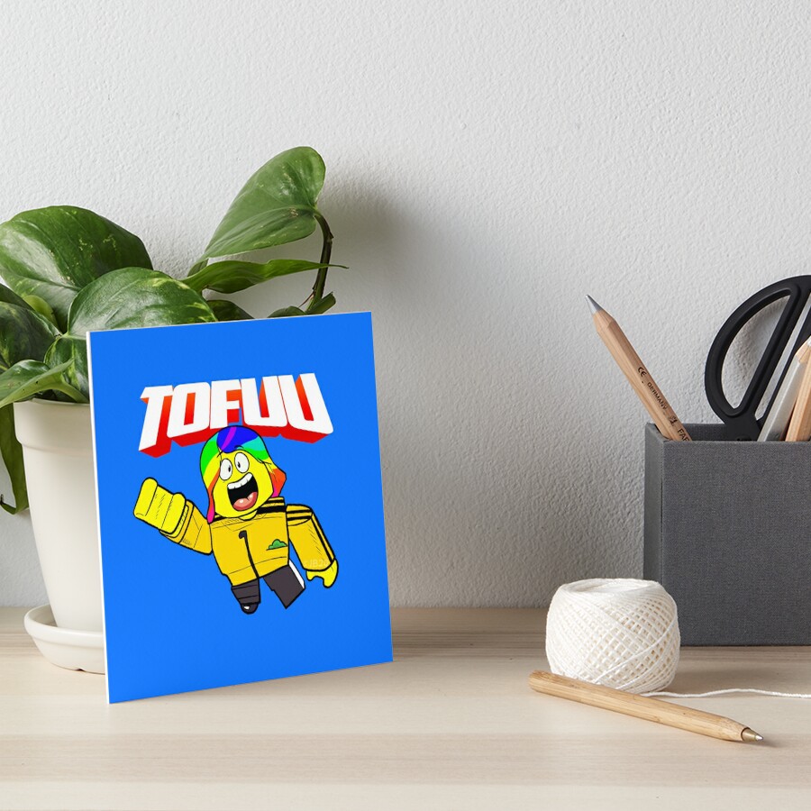 Flying Tofuu Character With Logo Art Board Print By Tubers Redbubble - roblox tofuu youtube action figure