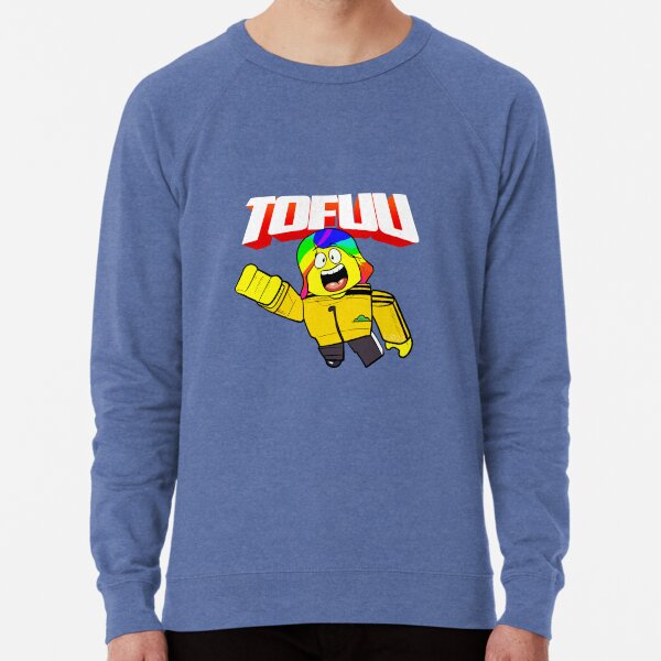 Flying Tofuu Character With Logo Lightweight Sweatshirt By Tubers Redbubble - tofuu hangout roblox