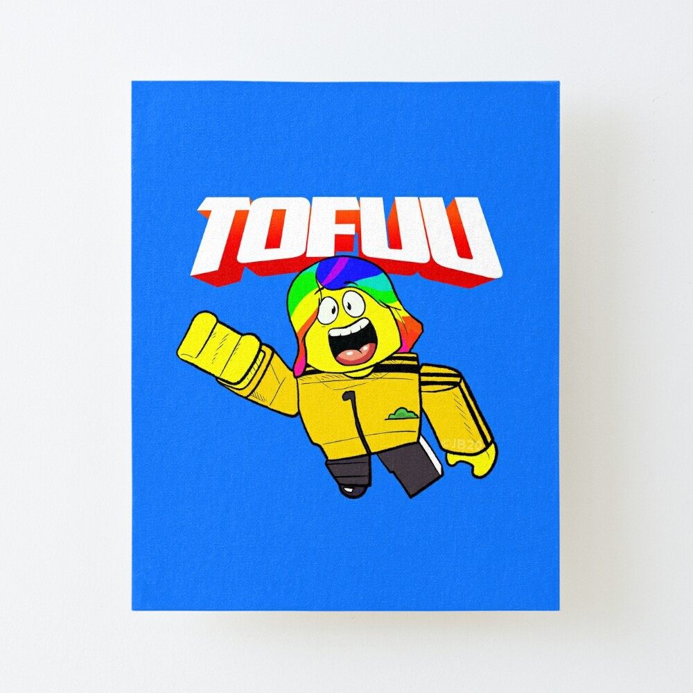 Flying Tofuu Character With Logo Art Board Print By Tubers Redbubble - how to fly in meep city roblox youtube