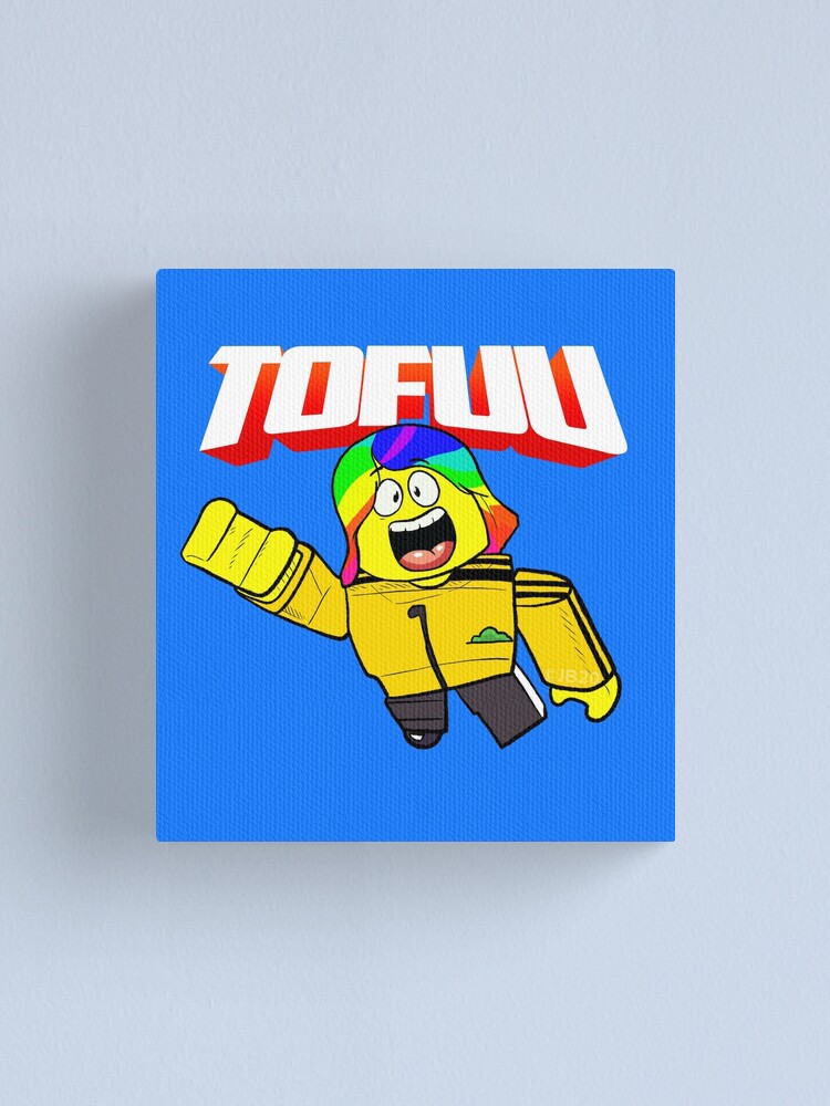 Flying Tofuu Character With Logo Canvas Print By Tubers Redbubble - roblox flying character