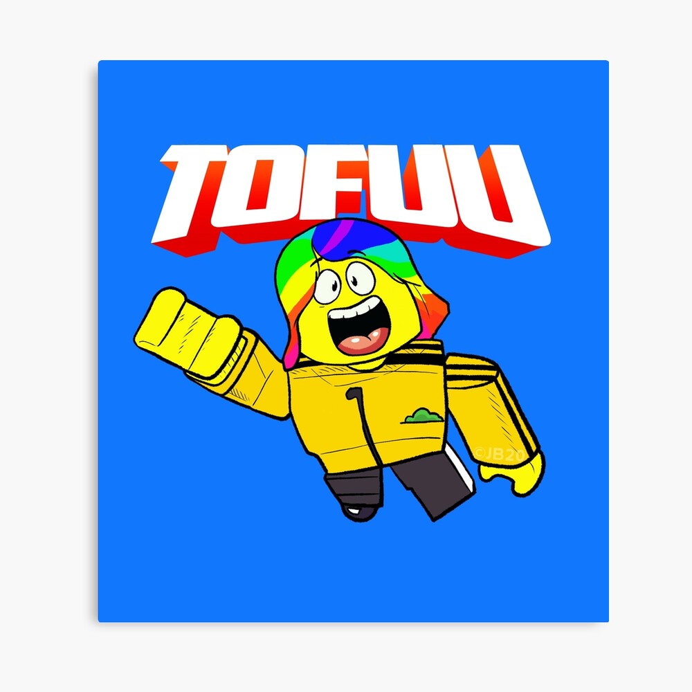 Flying Tofuu Character With Logo Canvas Print By Tubers Redbubble - tofuu merch roblox