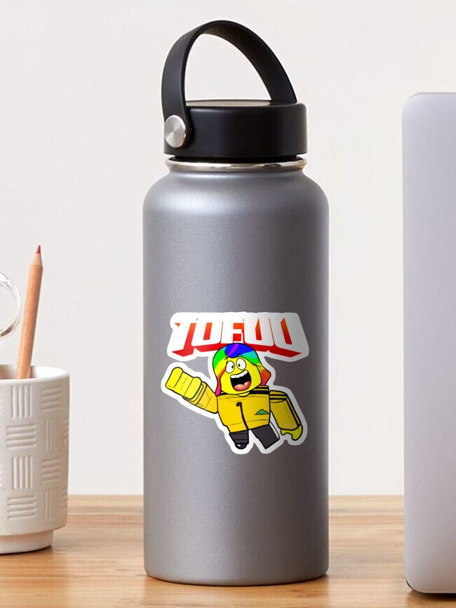 Flying Tofuu Character With Logo Sticker By Tubers Redbubble - tofuu roblox logo