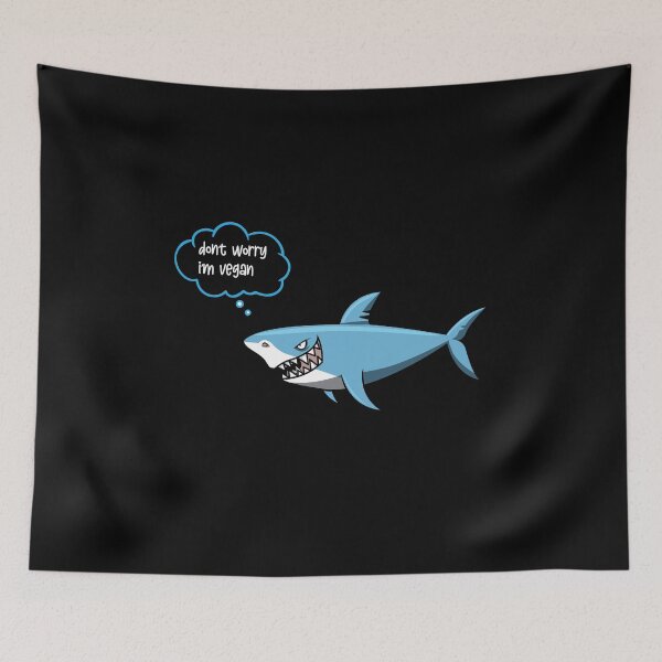 Item preview, Sharkasm funny shark joke don't worry im vegan designed and sold by thehafdesigner.