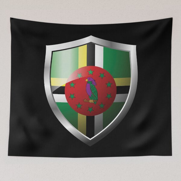 Item preview, Strong Dominica Flag Shield Country designed and sold by HelloFromAja.