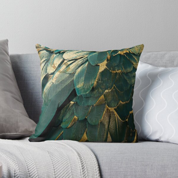 Emerald green and sales gold cushions