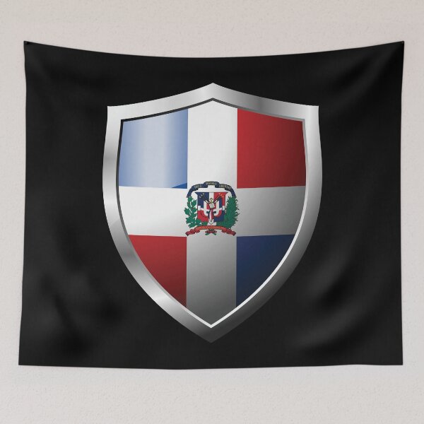 Item preview, Strong Dominican Republic Flag Shield Country designed and sold by HelloFromAja.