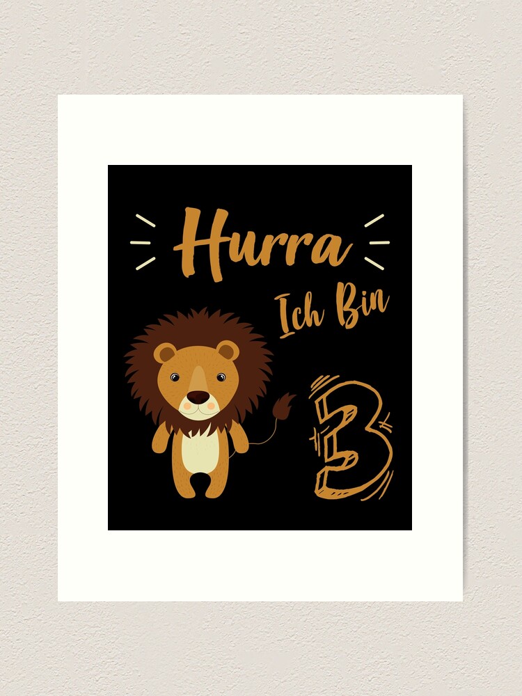 Lámina artística «¡Hurra! Soy el regalo de cumpleaños del niño de tres  leones» de BarrelLive | Redbubble