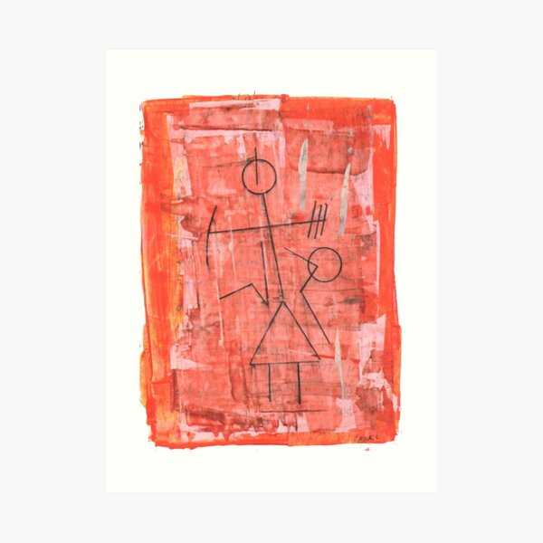 The Warrior Woman by Claude S. | Acrylic and Ink on Paper | Modern Dada | Emotional Surrealism Art Print
