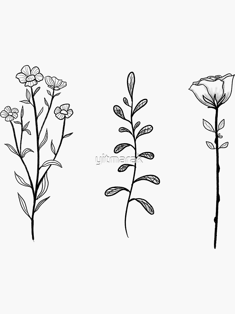 Minimalist Flower Sticker Pack -  Finland