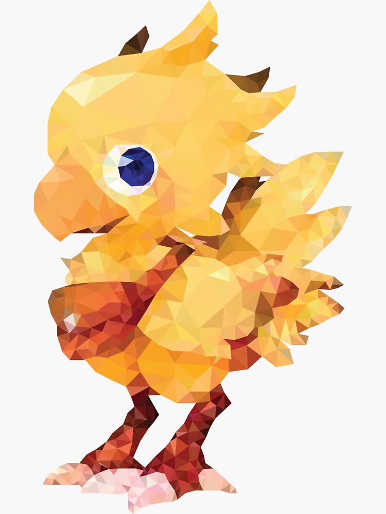 Low Poly Chocobo Sticker For Sale By Bahamut90 Redbubble