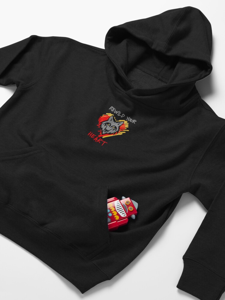 Alternate view of Rewild Your Heart Kids Pullover Hoodie