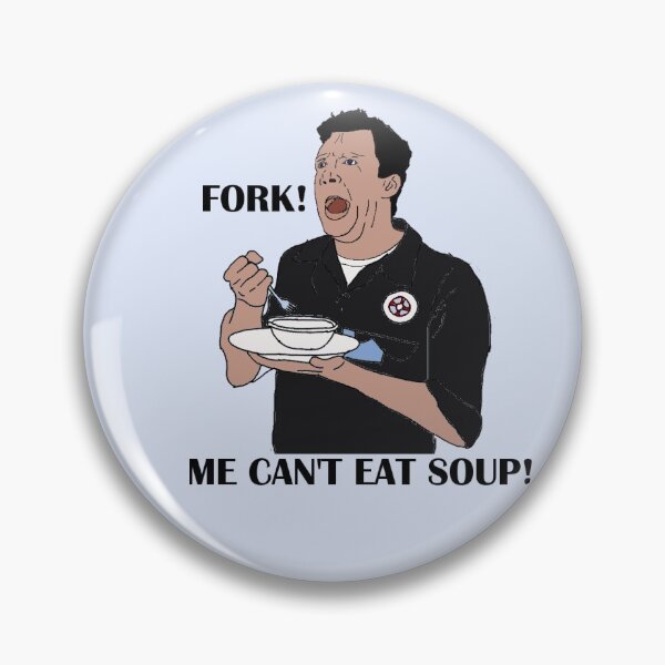 Item preview, "Fork! Me can't eat soup!" Scrubs designed and sold by hyecurls.