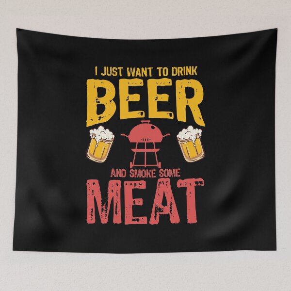 Artikelvorschau, Drink Beer And Smoke Meat BBQ Grill Gift entworfen und verkauft von haselshirt.
