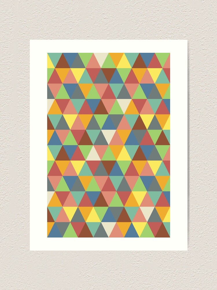 Thumbnail 1 of 3, Art Print, Hippy triangles designed and sold by GreenNote.