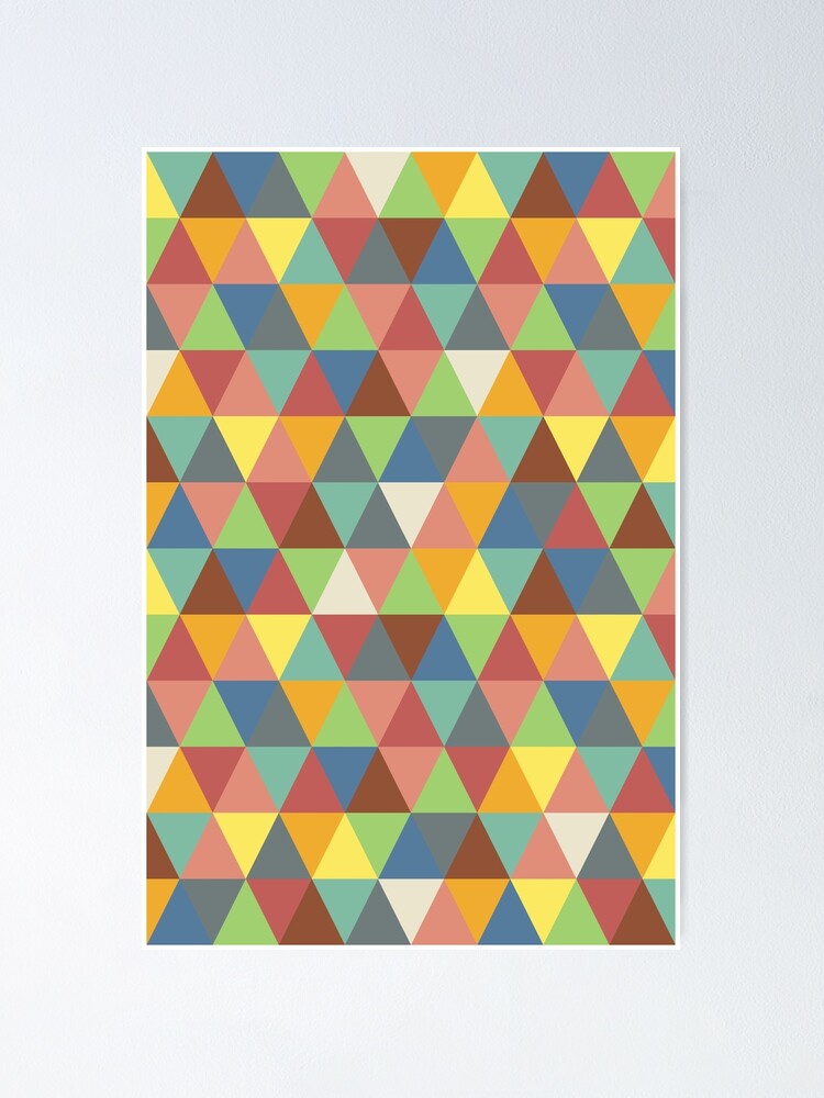 Thumbnail 1 of 3, Poster, Hippy triangles designed and sold by GreenNote.