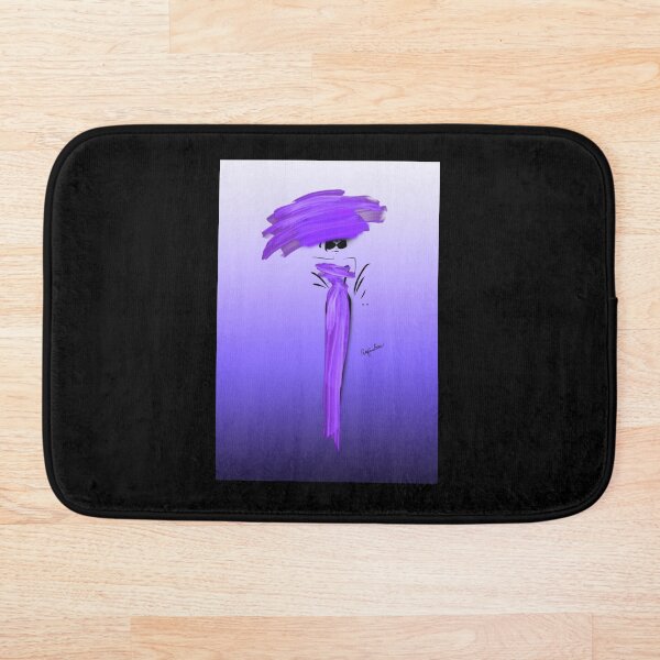 Item preview, Fashion model illustration in violet long dress and oversize hat, violet background  designed and sold by PetaJaneDesigns.