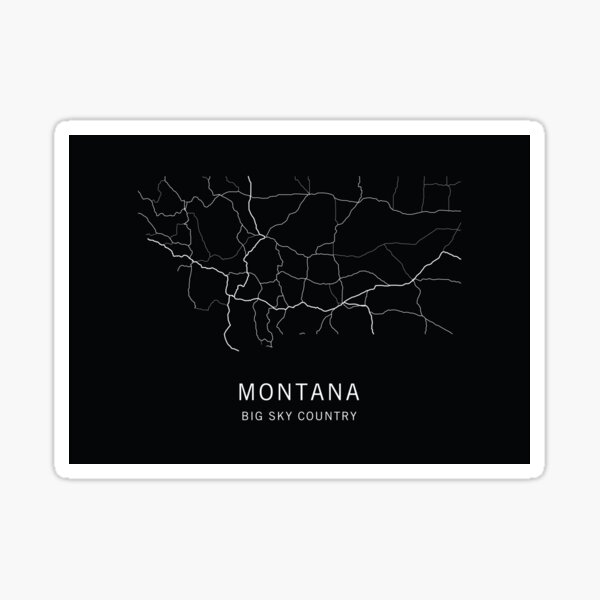 quot Montana State Road Map quot Sticker - St,small,507x507 Pad,600x600,f8f8f8 