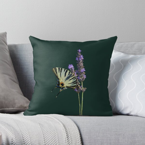 Swallowtail Butterfly on Lavender Throw Pillow