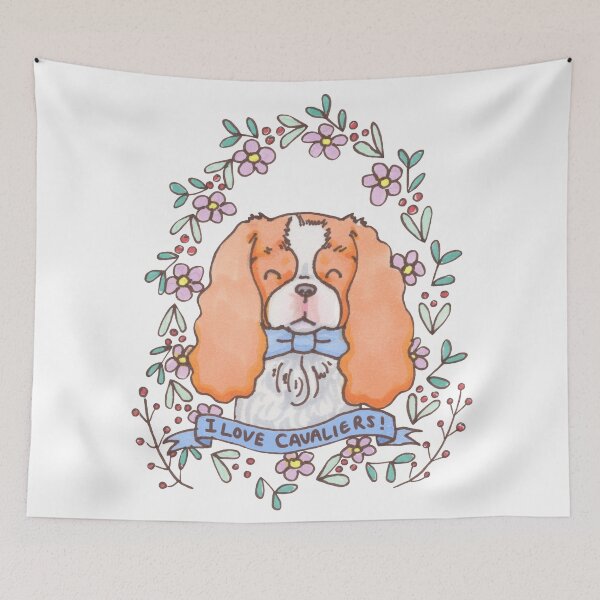 Item preview, Cavalier King Charles  Spaniel Floral Garland designed and sold by jollyinu.
