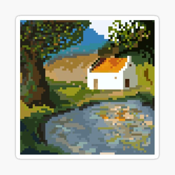 Natural Pixel-y Landscape Sticker