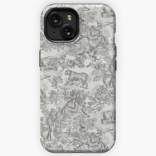 Phone Case - Soft Blue Toile with Chinoiserie Monogram
