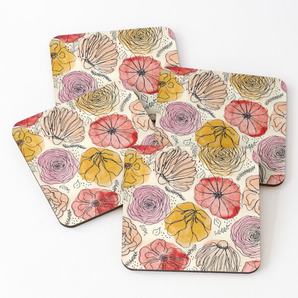 Item preview, watercolor flowers outline designed and sold by mvsoileau.